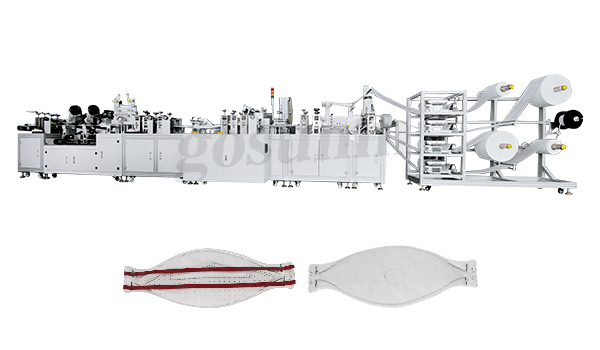 全自動(dòng)KF94魚(yú)型口罩機(jī)(打釘頭戴式)
